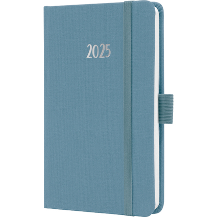 sigel Buchkalender Jolie Feel 2025, Textil, A6, blau