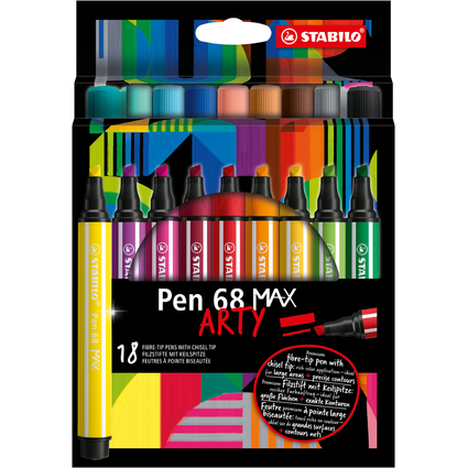 STABILO Fasermaler Pen 68 MAX, 18er Etui ARTY