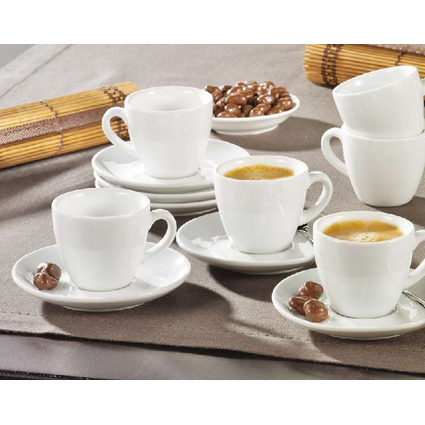 Esmeyer Espresso-Tassen "Bistro", 6er Set, wei