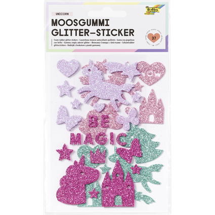 folia Moosgummi Glitter-Sticker "Unicorn"