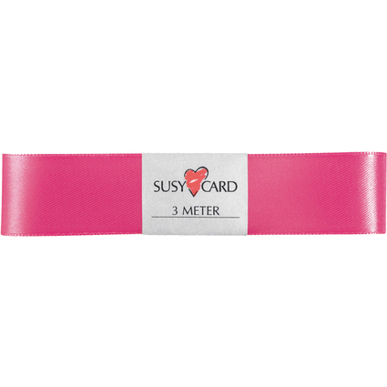 SUSY CARD Geschenkband "Doppelsatin", 25 mm x 3 m, pink