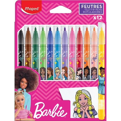 Maped Fasermaler Barbie, 12er Kartonetui