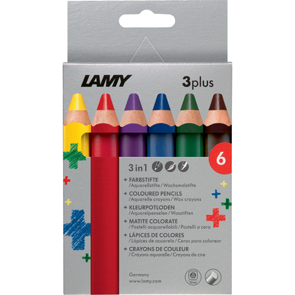 LAMY 3-in-1 Buntstifte 3plus, 6er Kartonetui