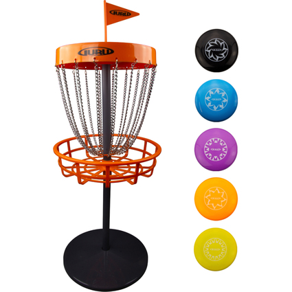 SCHILDKRT Guru Disc Golf Mini Basket-Set inkl. 5 Scheiben