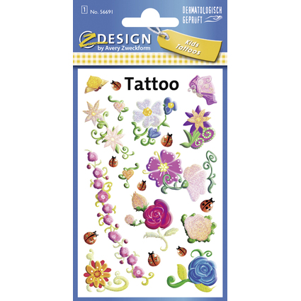 ZDesign KIDS Kinder-Tattoos "Blumen", bunt