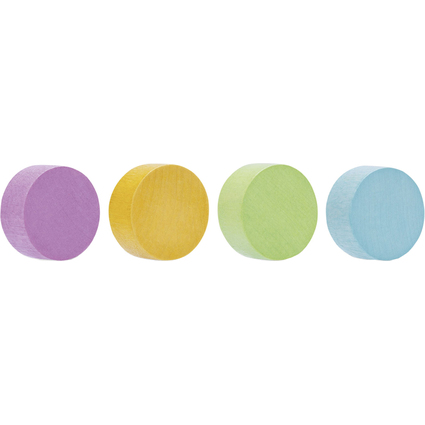magnetoplan Neodym-Magnete Wood Series Circle, farbig