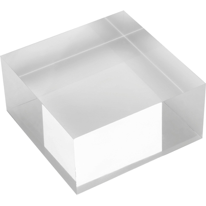 deflecto Acryl-Block, transparent, 75 x 75 x 50 mm