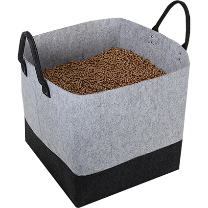 EDA Pellet-Tasche, aus Filz, 60 Liter, grau / schwarz