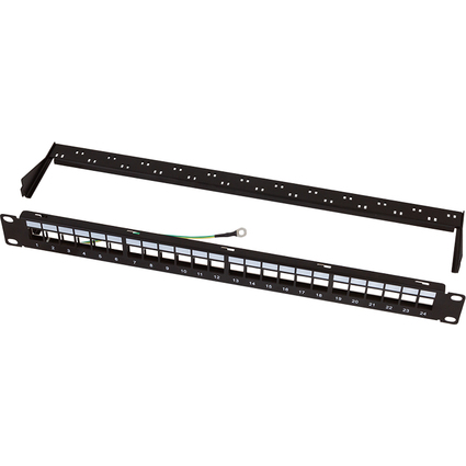 LogiLink 19" Keystone Patch Panel, 24-Port, geschirmt