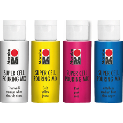 Marabu Super Cell Pouring Mix-Set GALAXY, 4 x 60 ml