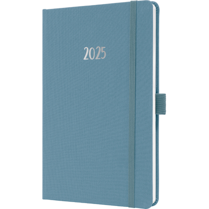 sigel Buchkalender Jolie Feel 2025, Textil, A5, blau
