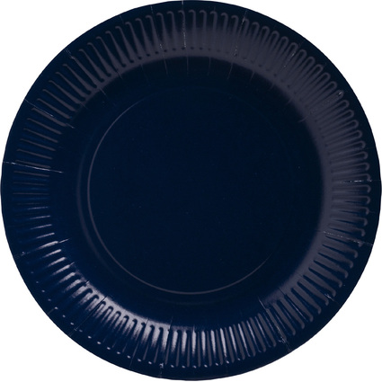PROnappe Papp-Teller, rund, 230 mm, marineblau