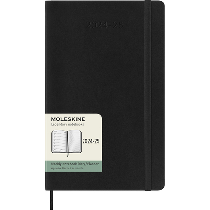 MOLESKINE Buchkalender 2024/2025, 18 Monate, L/A5, schwarz