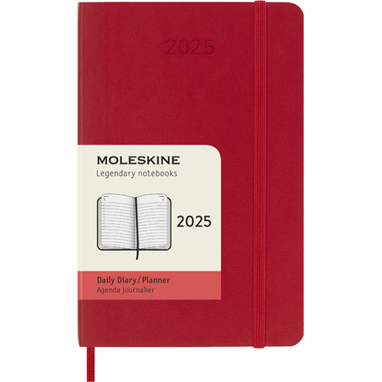 MOLESKINE Taschenkalender 2025, P/A6, Softcover, hellrot