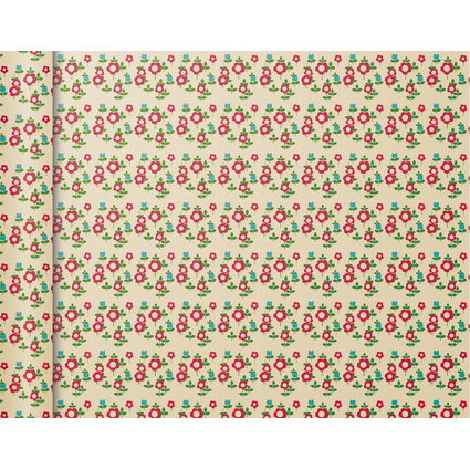 Clairefontaine Geschenkpapier "Tiny Rolls Blumen rot"