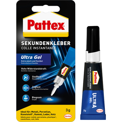 Pattex Sekundenkleber Ultra Gel, 3 g Tube