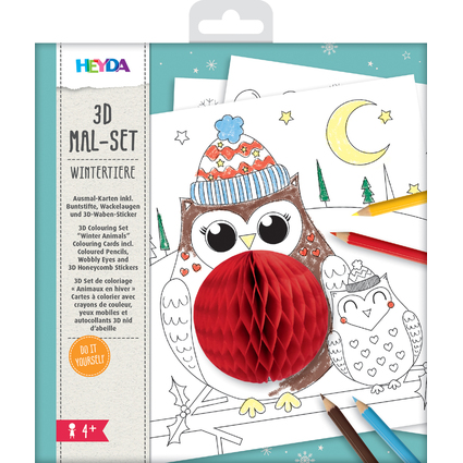 HEYDA 3D Mal-Set "Wintertiere", 15-teilig