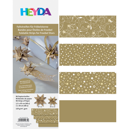 HEYDA Faltpapierstreifen fr Mini-Frbelsterne, gold