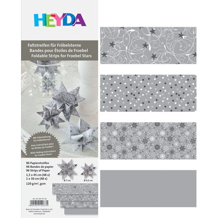 HEYDA Faltpapierstreifen fr Mini-Frbelsterne, silber