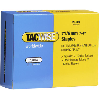 TACWISE Heftklammern 71/6 mm verzinkt, 20.000 Stck