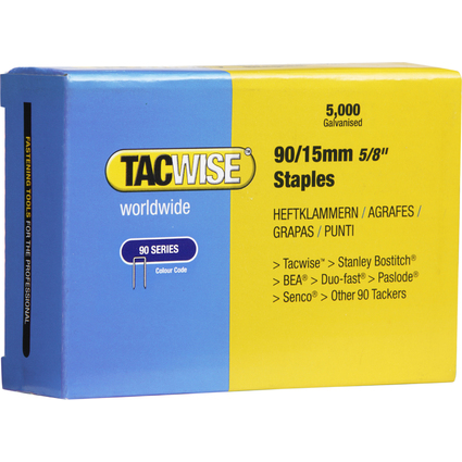 TACWISE Schmalrckenklammern 90/15 mm verzinkt, 5.000 Stck