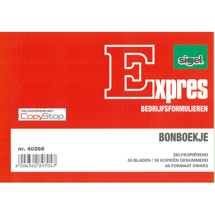 Expres Bonboekje, zelfkopierend, A6 liggend, 2 x 50 vel