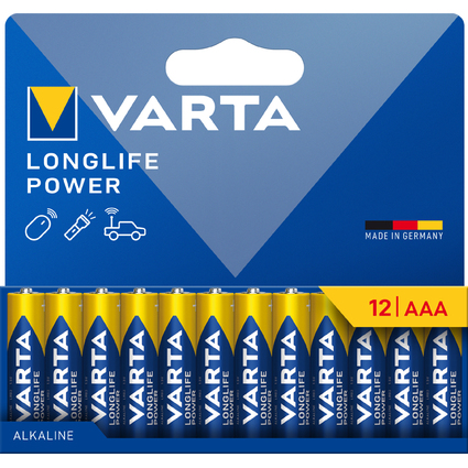 VARTA Alkaline Batterie "LONGLIFE POWER", Micro AAA, 12er