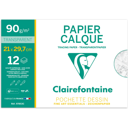 Clairefontaine Transparentpapier, 90/95 g/qm, DIN A4