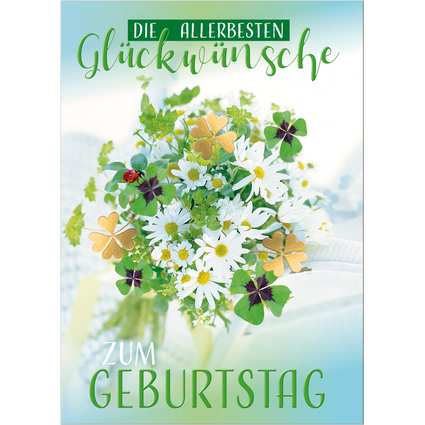 SUSY CARD Geburtstagskarte "Glcksblumen", DIN A5