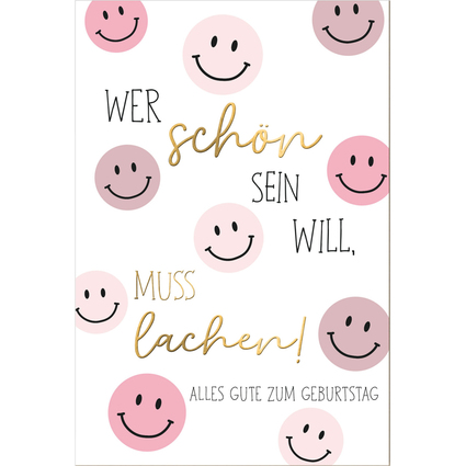 SUSY CARD Geburtstagskarte Bee yourself "Lachende Gesichter"