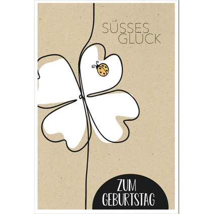 SUSY CARD Geburtstagskarte Bee yourself "Kleeblatt"