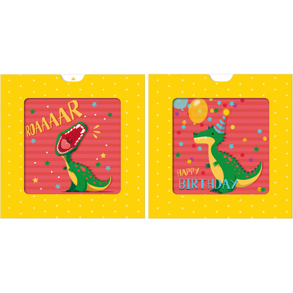 SUSY CARD 3D-Geburtstagskarte Sliding card "Dino"