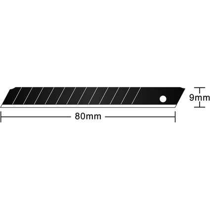 Hansa Ersatzklingen, Klingenbreite: 9 mm, 60 Grad, schwarz