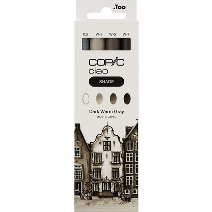 COPIC Marker ciao, 3+1 Set SHADE "Dark Warm Gray"