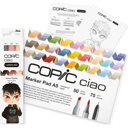 COPIC Marker ciao "LAYER & MIX Manga Starter Set", Warm