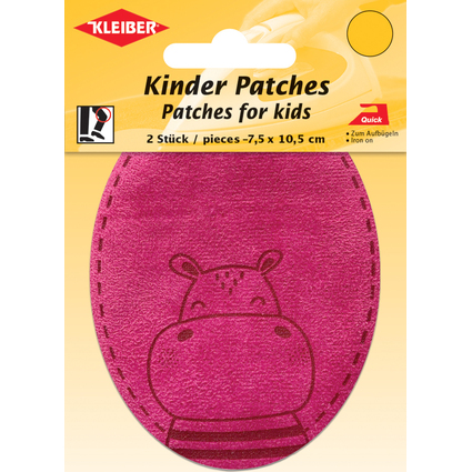 KLEIBER Applikation "Nilpferd", pink, 2er Blister