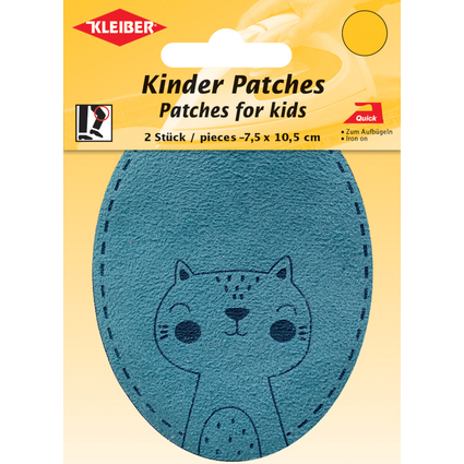 KLEIBER Applikation "Katze", blau, 2er Blister