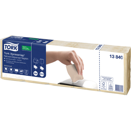 TORK Xpressnap Spender-Servietten, 213 x 330 mm, natur