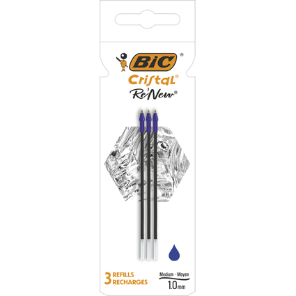 BIC Kugelschreiber-Minen Cristal RE'NEW, blau, S