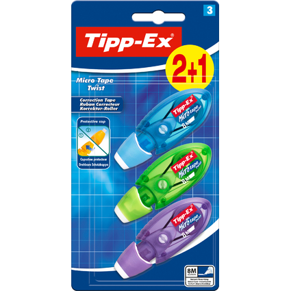 Tipp-Ex Korrekturroller "Micro Tape Twist", farbig sortiert