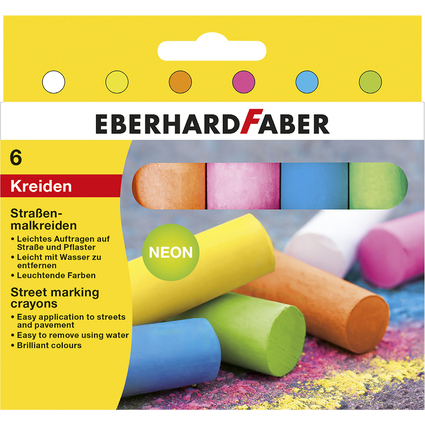 EBERHARD FABER Straenmalkreide Neon, 6er Kartonetui