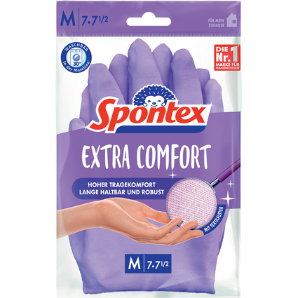 Spontex Latex-Handschuh Extra Comfort, Gre M, lila