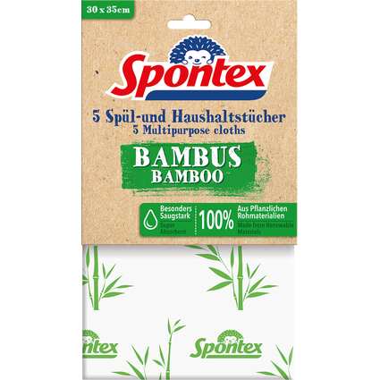 Spontex Spl- und Haushaltstuch Bambus, 5er Pack