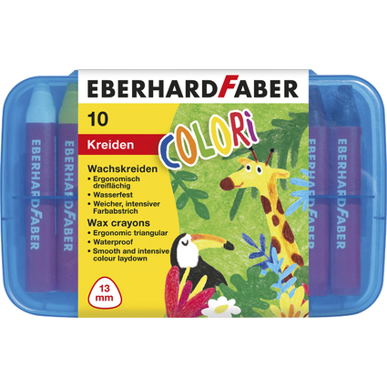 EBERHARD FABER Dreikant-Wachsmalkreide COLORI, 10er Etui