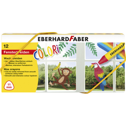 EBERHARD FABER Fenster-Wachsmalkreide, 12er Kartonbox