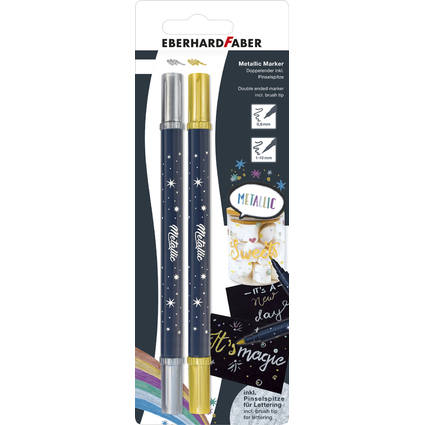 EBERHARD FABER Pigmentmarker Metallic Duo, 2er Blister