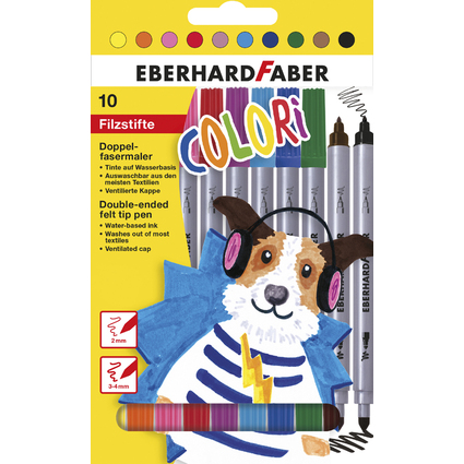 EBERHARD FABER Doppelfasermaler COLORI, 10er Kartonetui