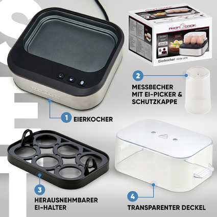 PROFI COOK Eierkocher PC-EK 1276, mit Sprachausgabe