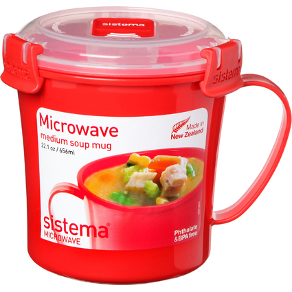 Sistema Mikrowellendose MEDIUM SOUP MUG, 650 ml, rot