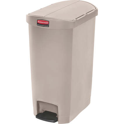 Rubbermaid Tret-Abfalleimer Slim Jim, 50 Liter, beige